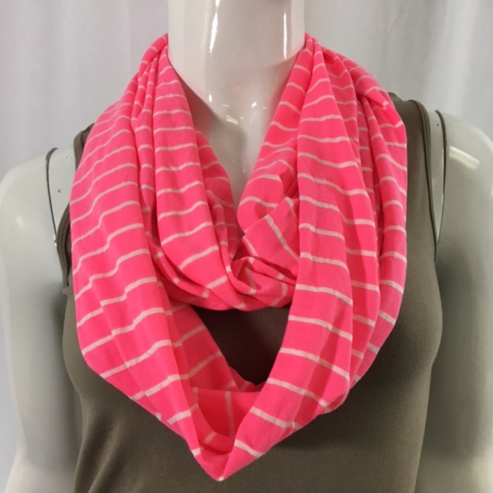 Tickled Pink Pink and White Infinity Scarf (1094)